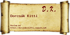 Dorcsák Kitti névjegykártya